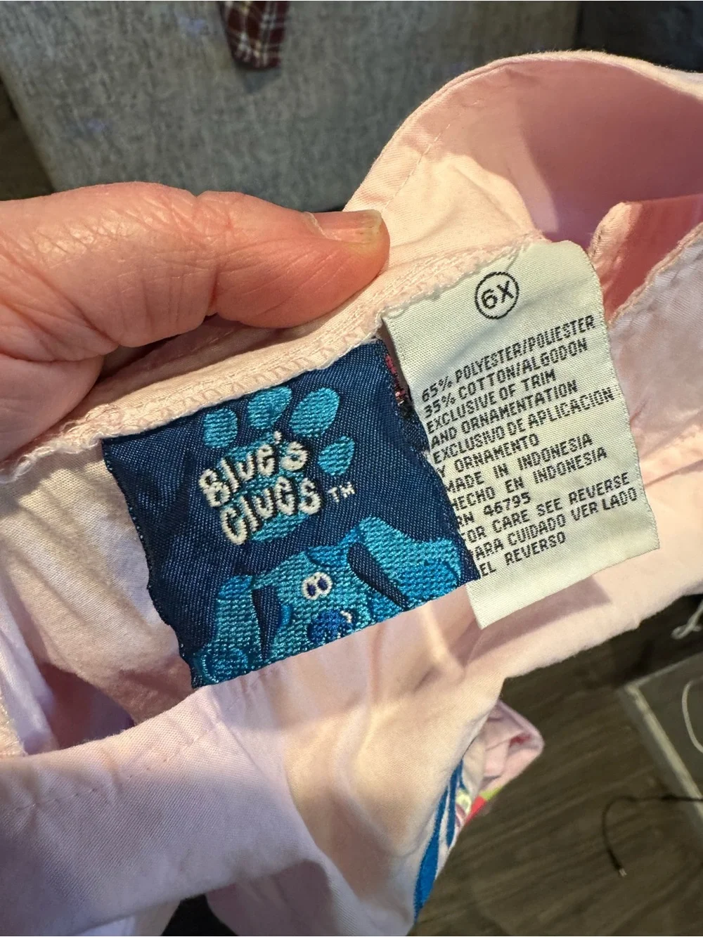 Blue’s Clues Pink Floral Embroidered Dress Girls Size 6 Y2K 2000